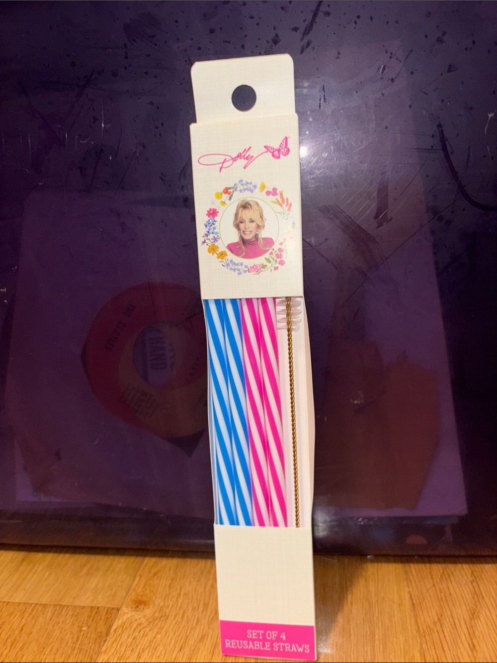 Dolly Parton reusable 4 straws NEW in box